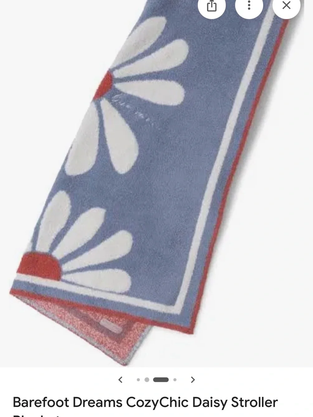 Daisy Baby Blanket with White Petals and Red Centers